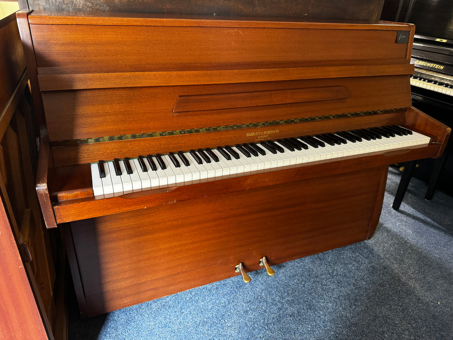 Barratt & Robinson upright piano in satin mahogany