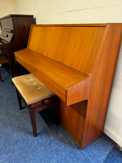 Kemble 108cm compact British upright piano in teak