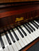 Rösler fallboard decal and keyboard, satin mahogany upright piano